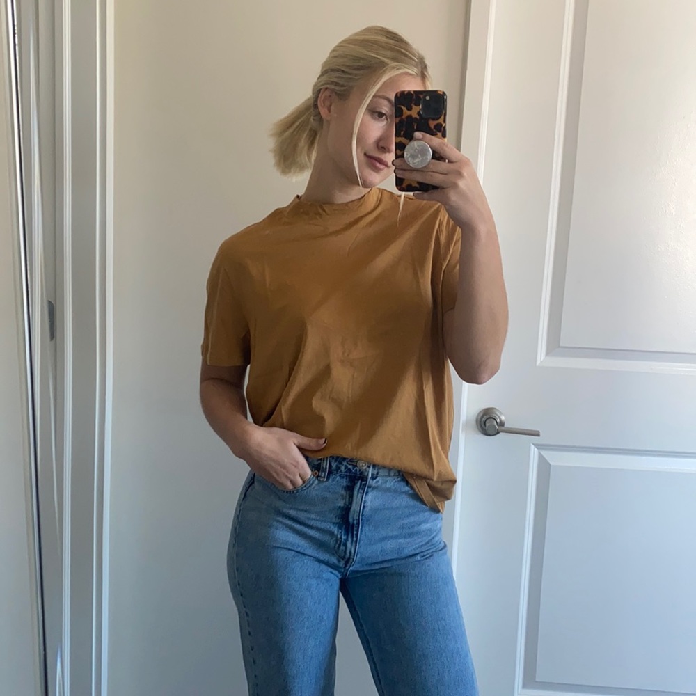 NWOT H&M Brown Mock Neck TShirt